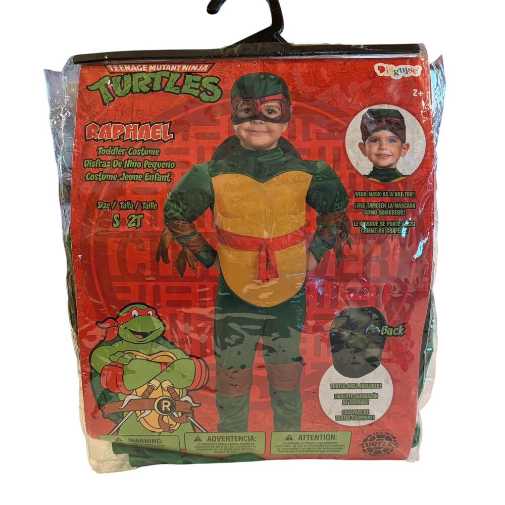 NEW 2011 Raphael Teenage Mutant Ninja Turtles 2T Muscle Costume W/ Shell & Mask